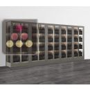 Combiné de 5 vitrines à vin professionnelles multi-usages - Pose libre - 3 cotés vitrés - Bouteilles verticales - Habillage magnétique interchangeable ACI-TMR56000V