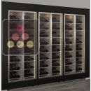 Combiné encastrable de 3 vitrines à vin multi-températures - Bouteilles inclinées - Cadre droit ACI-HMDR37000PE