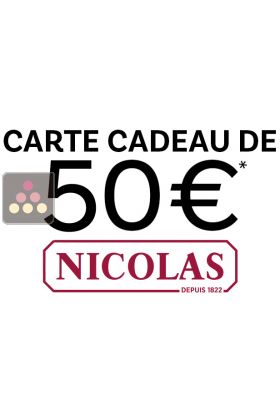 Carte Cadeau NICOLAS 50€ du 04/04/2025 au 31/05/2025 suivant conditions