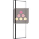 Grande porte vitrée cadre Silver avec poignée pour Gamme Prestige ACI-TRT919