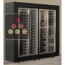 Combiné de 2 vitrines à vin multi-températures - Pose libre - Équipement mixte - Cadre droit ACI-HMDR27000M