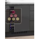 Dual temperature built in wine cabinet for storage and/or service - Push open door and customizable front ACI-CHA12003CE