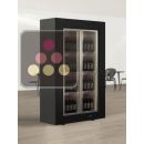 Vitrine à vin traversante 2 faces vitrées multi-températures pour installation centrale - Usage pro - Bouteilles verticales - Cadre droit ACI-PAR17002VI