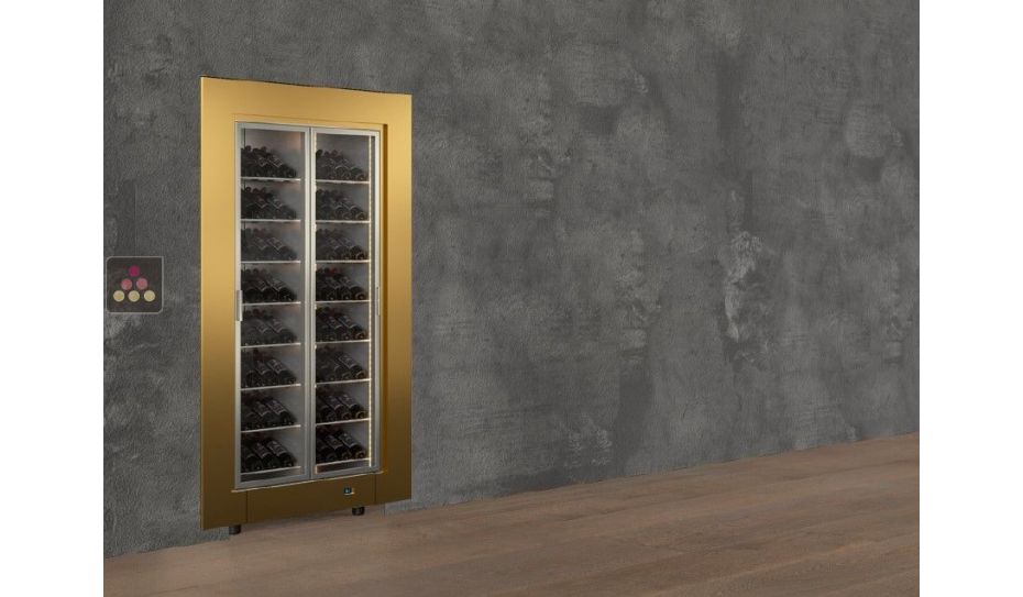 Vitrine à vin encastrable multi-températures - Bouteilles inclinées - Cadre droit