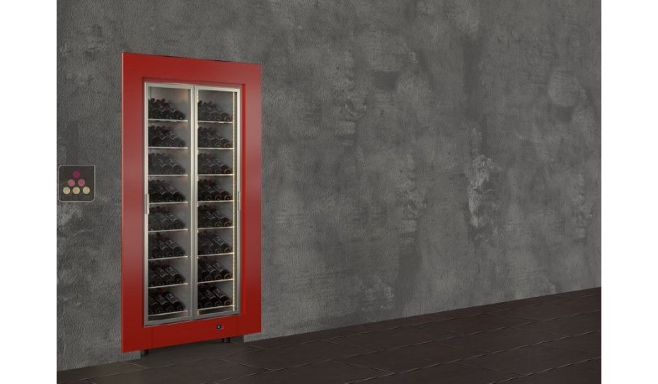 Vitrine à vin encastrable multi-températures - Bouteilles inclinées - Cadre droit