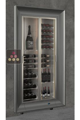 Vitrine à vin encastrable multi-températures - Équipement mixte - Cadre incurvé