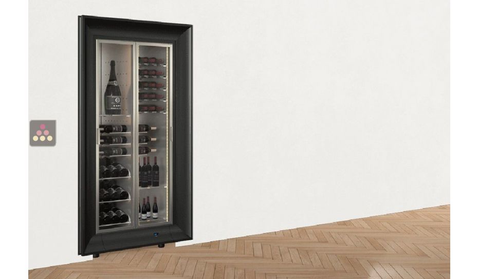 Vitrine à vin encastrable multi-températures - Équipement mixte - Cadre incurvé