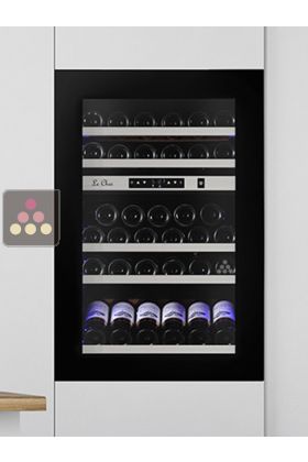 Cave à vin 2 températures de service ou de conservation encastrable en colonne auto-ventilée avec ouverture push-open