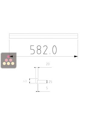 Fronton bois en vieux chêne Lg 582 mm