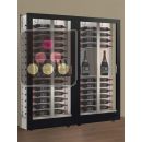 Combiné de 2 vitrines à vin multi-températures - Usage pro - P36cm - 3 côtés vitrés - Equipement mixte - Habillage magnétique interchangeable ACI-TMH26005M