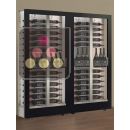 Combiné de 2 vitrines à vin multi-températures - Usage pro - P36cm - 3 côtés vitrés - Equipement mixte - Habillage magnétique interchangeable ACI-TMH26006M