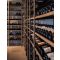 Aménagement de cave structure acier et baguettes bois pour 660 bouteilles - 6 caisses bois - 20 magnums - Fabrication spécifique - Essentiel System