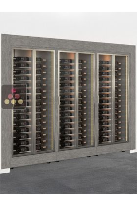 Combiné encastrable de 3 vitrines à vin multi-températures - Bouteilles horizontales - Cadre droit