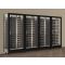 Combiné de 4 vitrines à vin professionnelles multi-usages - 3 cotés vitrés - Habillage magnétique interchangeable - Bouteilles horizontales