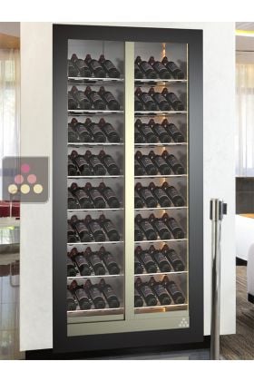 Vitrine à vin enchassable multi-usages service ou conservation - Bouteilles inclinées