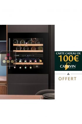 Cave à vin de service encastrable en colonne 2 températures