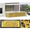 Lot de 2 panneaux décoratif en verre de synthèse rétro-éclairé blanc chaud avec cadre epoxy blanc - Inclusions Pépites Or