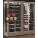 Combiné de 2 vitrines à vin - Pro - 4 cotés vitrés - Habillage interchangeable - Equipement mixte ACI-TMR26005MI