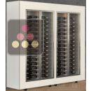 Combiné de 2 vitrines à vin - Pro - 1 côté vitré - Bouteilles horizontales - Cadre droit ACI-PAR27003H