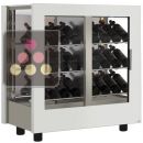 Vitrine à vin - Pro - 3 côtés vitrés - Habillage bois - Bouteilles inclinées ACI-TCR12001P