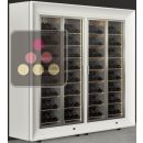 Freestanding combination of two professional multi-temperature wine display cabinets - Inclined bottles - Curved frame ACI-PAR27001P