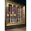 Built-in combination of two professional multi-temperature wine display cabinets - Horizontal bottles - Curved frame ACI-PAR27002HE