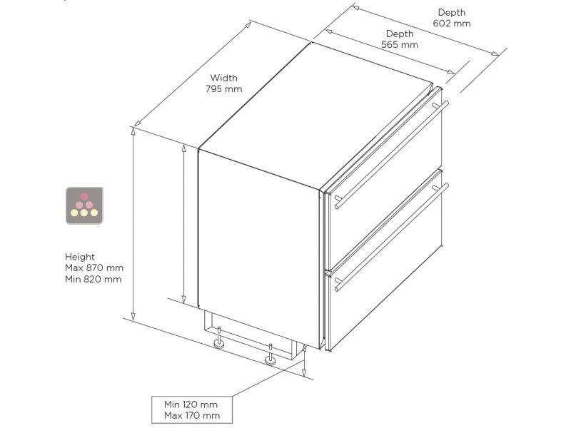 Ancien modèle : Réfrigérateur à tiroirs intégrable a façade habillable  NORCOOL - Ma Cave à Vin