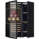 Combination of 2 single temperature wine cabinets for ageing and/or service ACI-TRT715NM