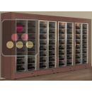 Freestanding combination of 4 professional multi-temperature wine display cabinets - Inclined bottles - Flat frame ACI-PAR47000P