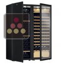 Combination of a single temperature wine cabinet and a 3 temperatures multipurpose wine cabinet ACI-TRT714NM