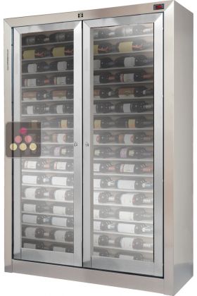 Vitrine encastrable traversante sur-mesure de conservation ou de service du vin  