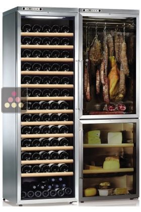 Combiné d'une cave à vin multi-température, d'une cave à fromages et d'une cave à charcuteries