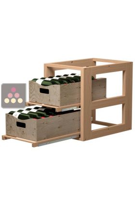 Meuble de rangement en bois pour 2 caisses bois