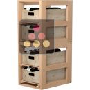 Set of 2 Wooden Storage unit for 4 wooden boxes ACI-VIS321