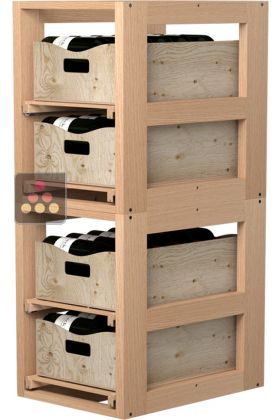 Lot de 2 meubles de rangement en bois pour 4 caisses bois