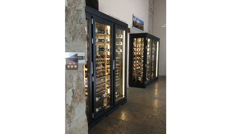 Vitrine à vin climatisée sur mesure 1 température - Vitrage côté droit