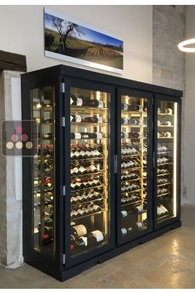 Vitrine à vin climatisée sur mesure 1 température - vitrage côté gauche