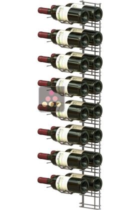 Support mural noir pour 16 bouteilles de 75cl - Bouteilles horizontales