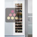 Multi-purpose wine cabinet for the storage and service of wine - can be fitted - White glass door.
 ACI-LIE157E