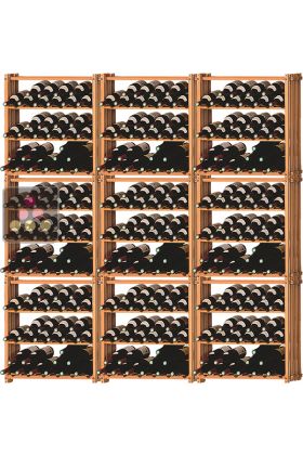 Lot de 9 casiers modulaires en hêtre massif pour 315 Bouteilles