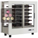 Vitrine à vin multi-températures - Usage pro - 4 côtés vitrés - Bouteilles horizontales - Habillage bois ACI-TCA109
