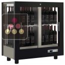 Professional multi-temperature wine display cabinet - 4 glazed sides - Vertical bottles - Wooden cladding ACI-TCA113