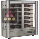 Professional multi-temperature wine display cabinet - 36cm deep - 3 glazed sides - Without magnetic cover ACI-TCM132