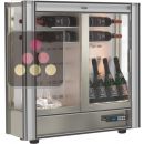 Professional multi-temperature wine display cabinet - 36cm deep - 3 glazed sides - Without magnetic cover - Without shelves ACI-TCM133