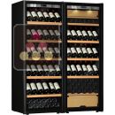 Combination of a single temperature wine cabinet and a 3 temperatures multipurpose wine cabinet ACI-TRT711NP