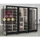 Combination of 3 professional multi-purpose wine display cabinet - 4 glazed sides - Magnetic and interchangeable cover ACI-TMR36000MI