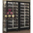 Combiné de 2 vitrines à vin professionnelles multi-températures - Usage pro - 4 cotés vitrés - Bouteilles inclinées - Habillage magnétique interchangeable ACI-TMR26000PI