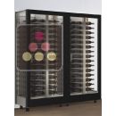 Combination of 2 professional multi-purpose wine display cabinet - 3 glazed sides - Magnetic and interchangeable cover ACI-TMR26000H