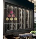 Built-in combination of 3 professional multi-temperature wine display cabinets - Horizontal bottles - Curved frame ACI-PAR3311E