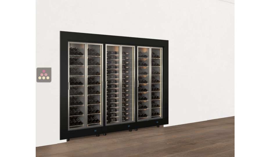 Combiné encastrable de 3 vitrines à vin modulaires multi-températures - Usage pro